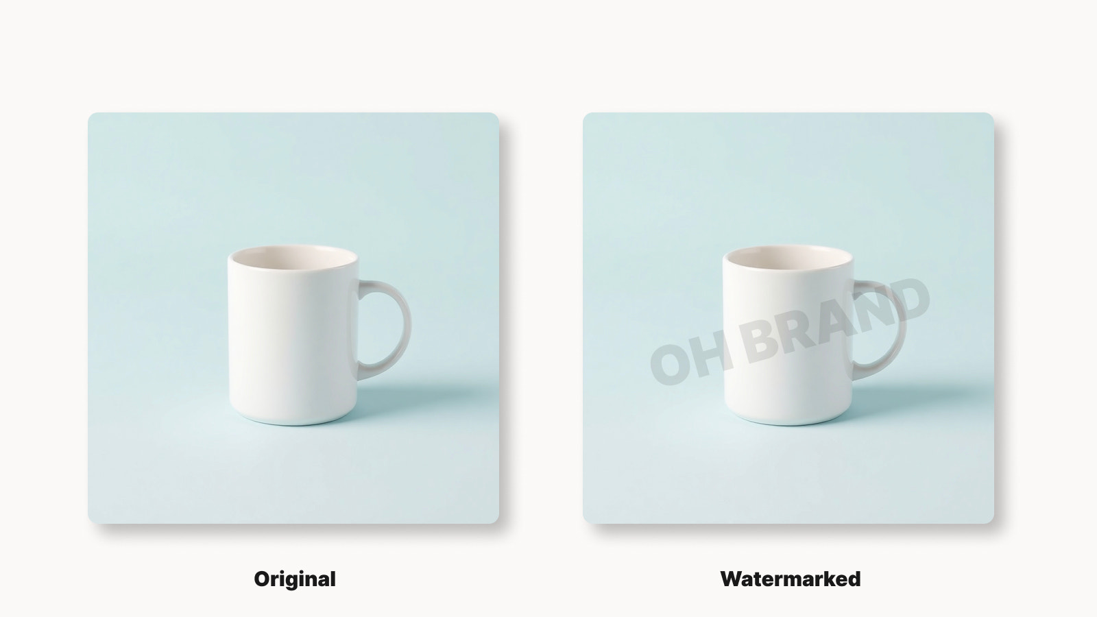 Shopify product image watermark before and after preview