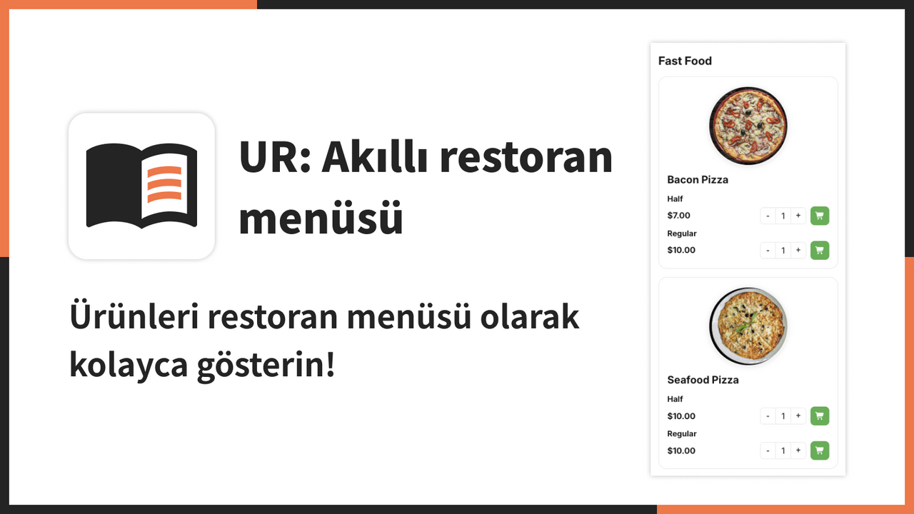 Ürünleri restoran menüsü olarak kolayca gösterin!