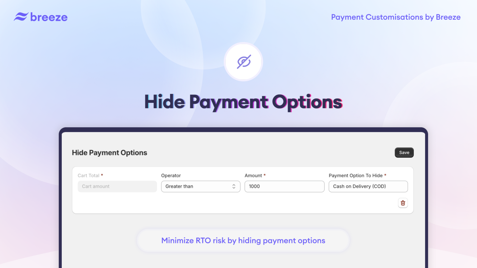 Hide Payment Options