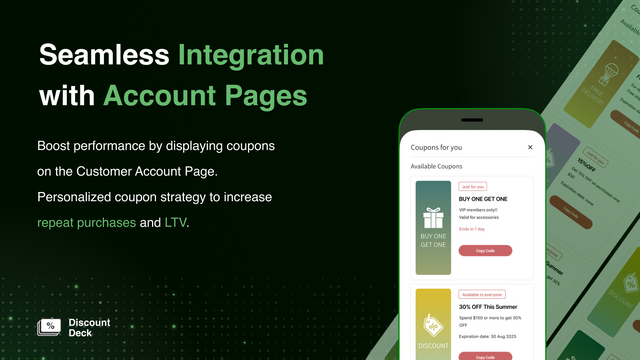 Admin screen for choosing coupons to show to customers