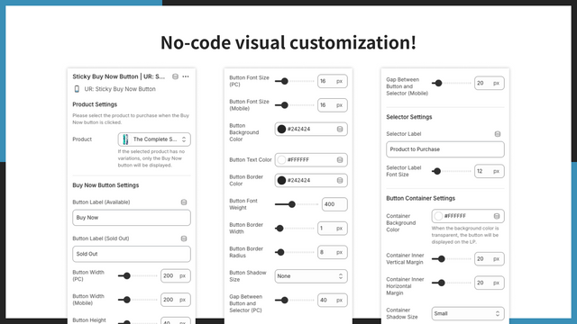 No-code visual customization!