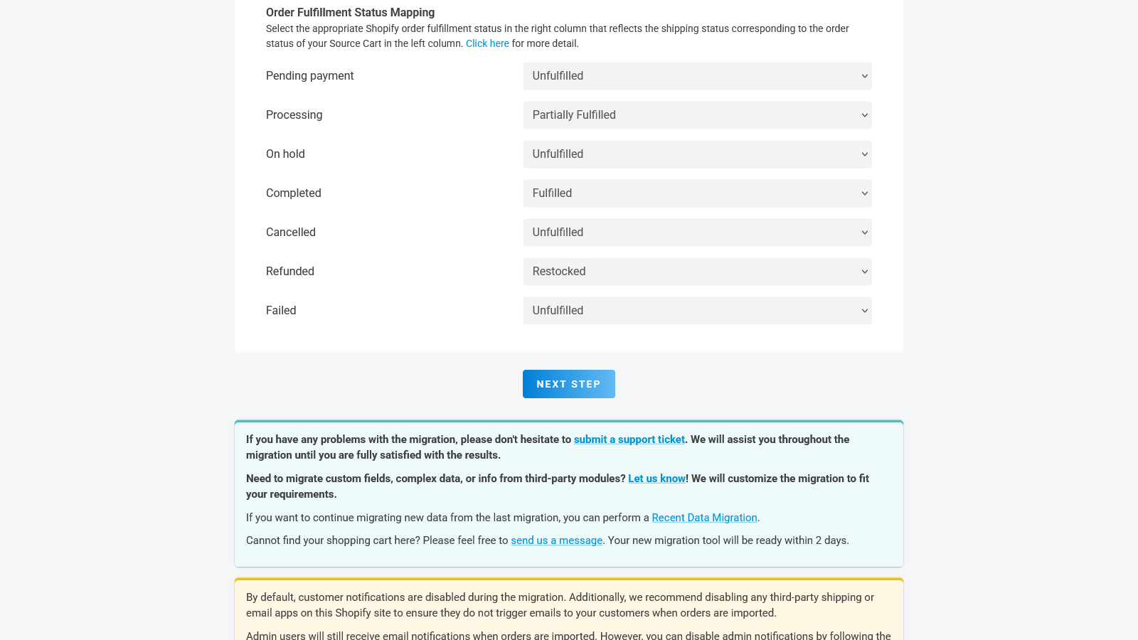 WooCommerce to Shopify Migration Order Fulfillment Statuses