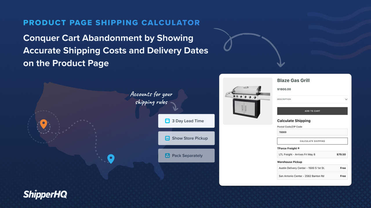 Conquer cart abandonment with product page shipping calculator