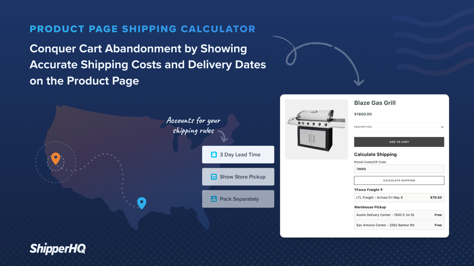 Conquer cart abandonment with product page shipping calculator