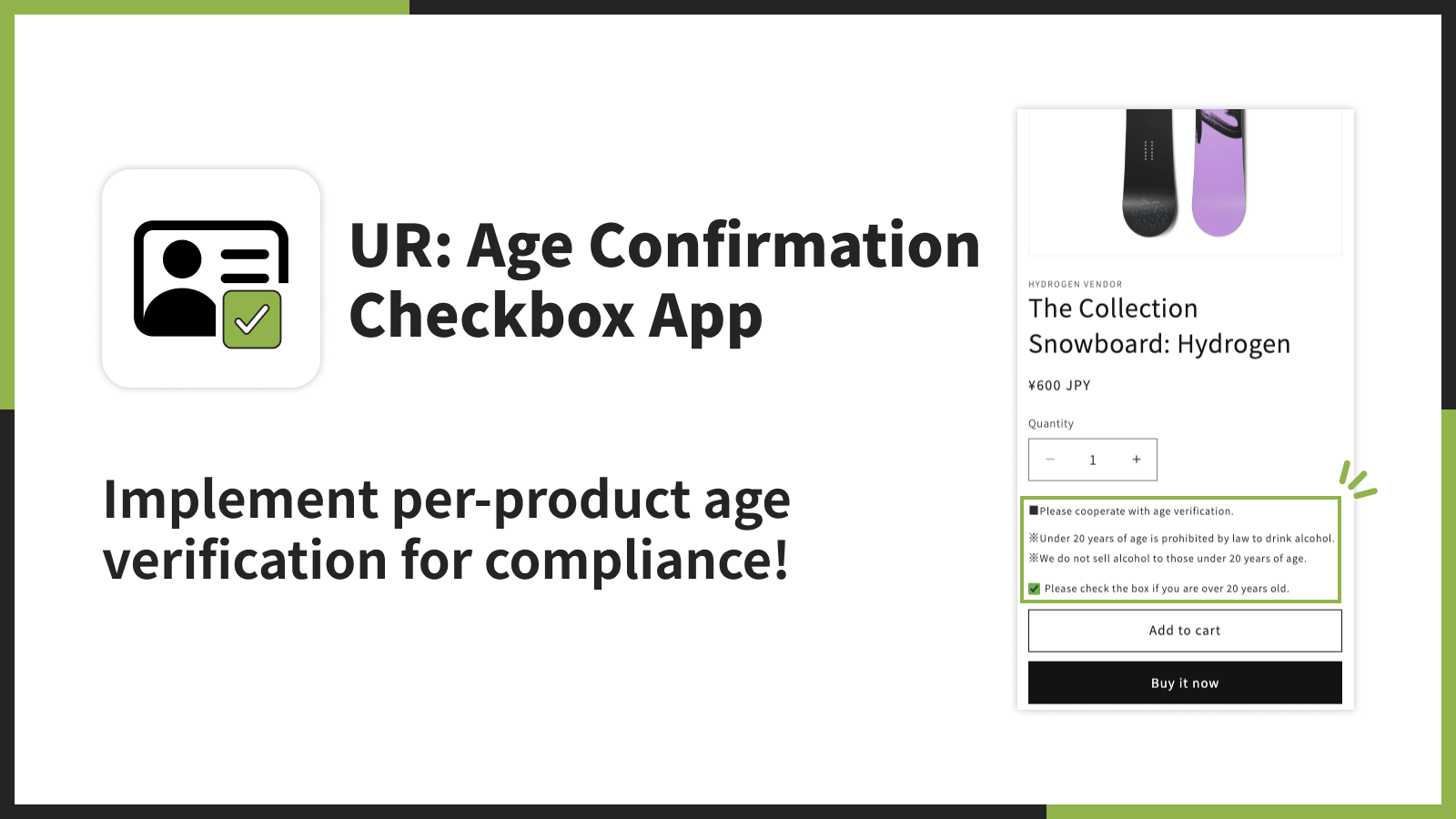 Implement per-product age verification for compliance!