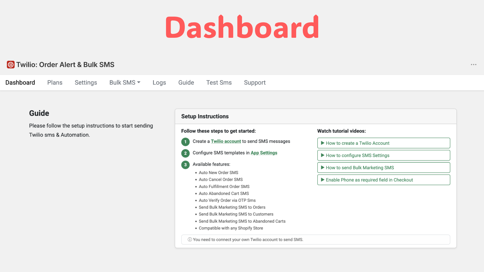 Twilio Dashboard