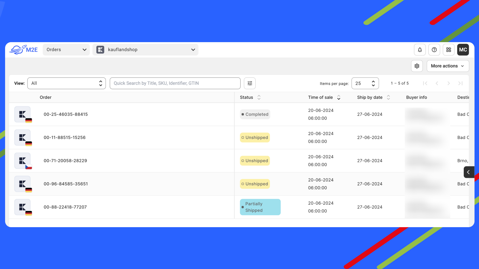Gestion des commandes avec M2E Kaufland Connect