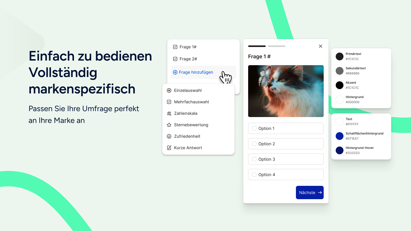 Umfragen sind responsiv auf Desktop und Mobilgeräten.