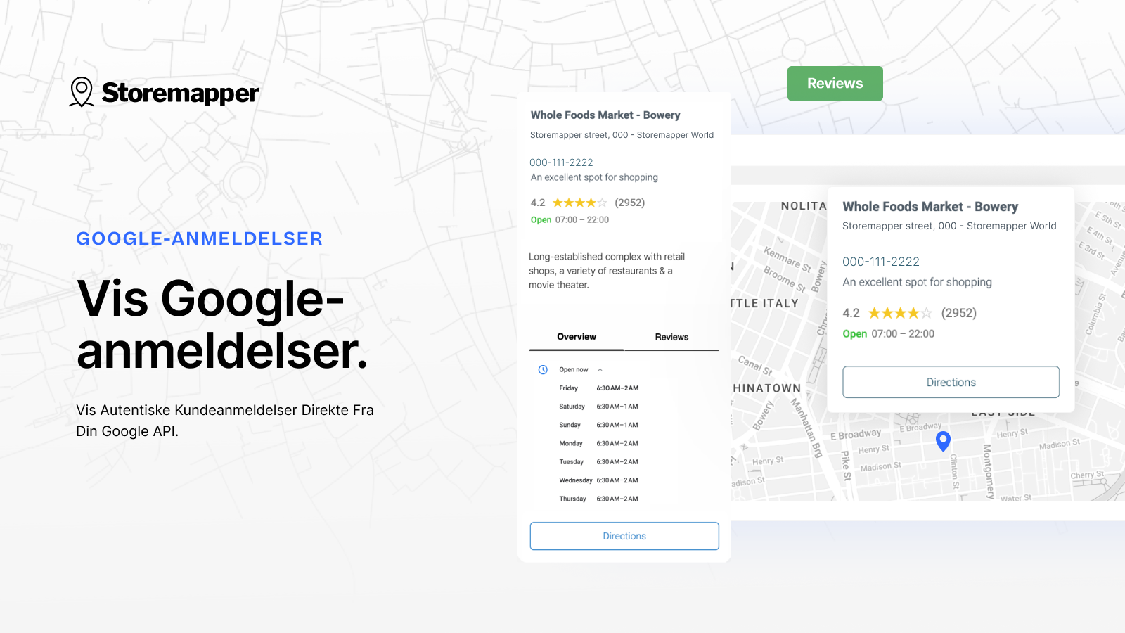 Vis Google-anmeldelser