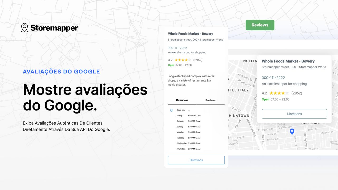 Mostre avaliações do Google