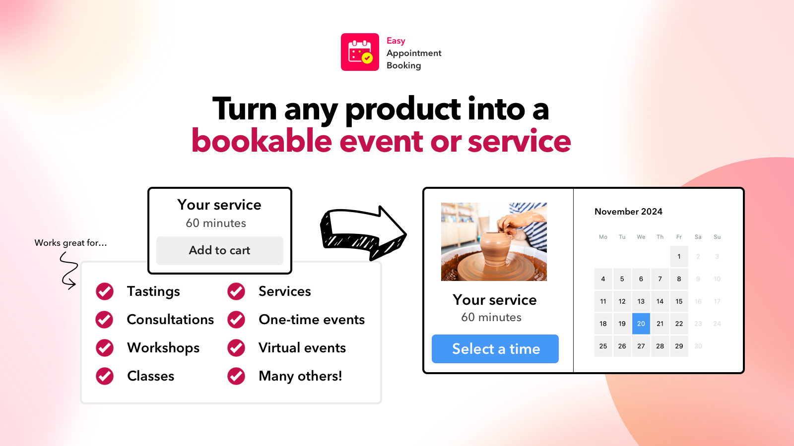 Booking app for any product. Start for free! 🏆