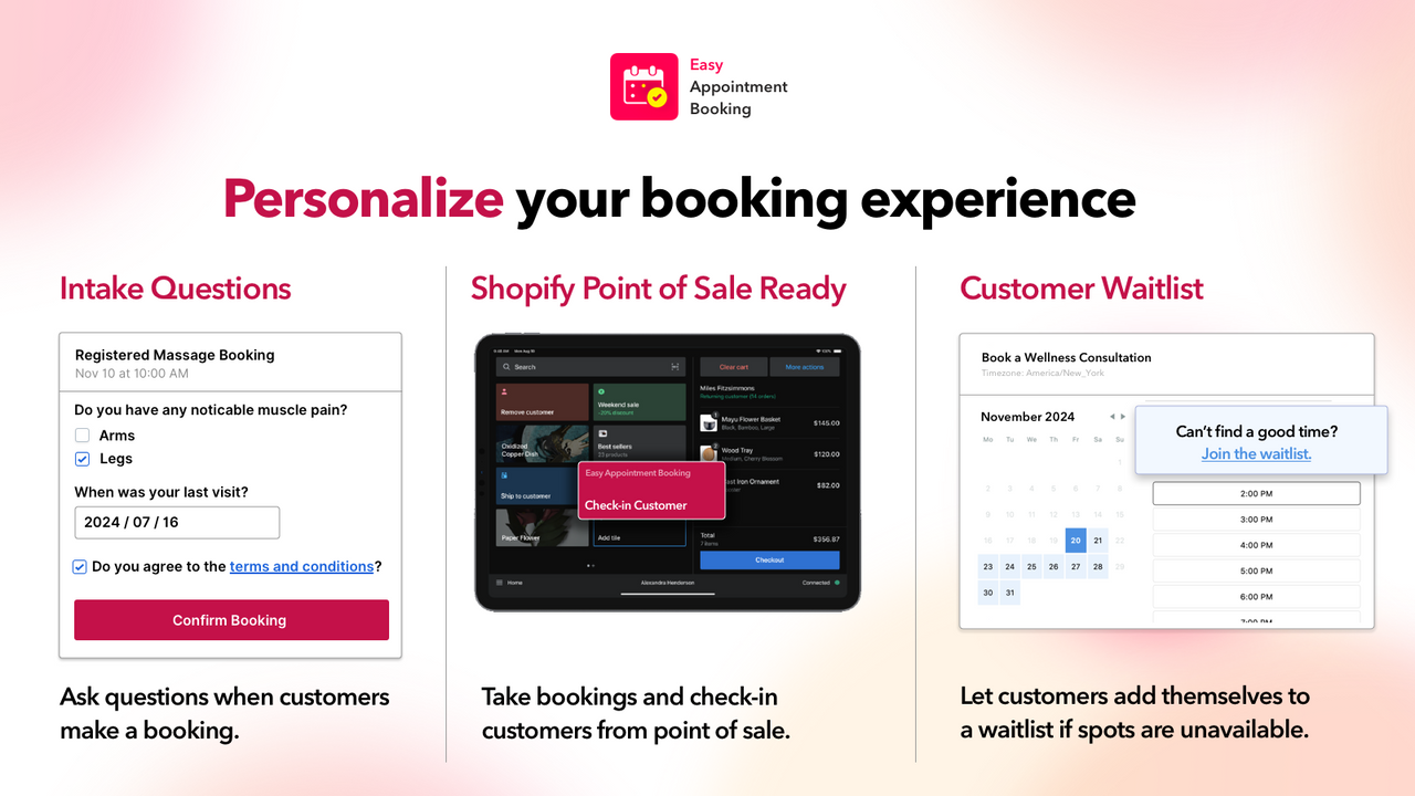 More to this booking app! Shopify award winner for appointments