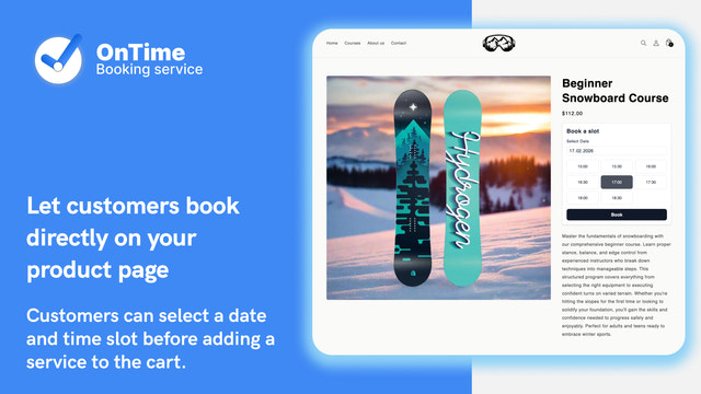 Configure services and availability in the OnTime dashboard