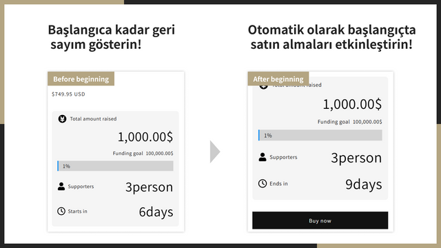 Başlangıca kadar geri sayım gösterin!