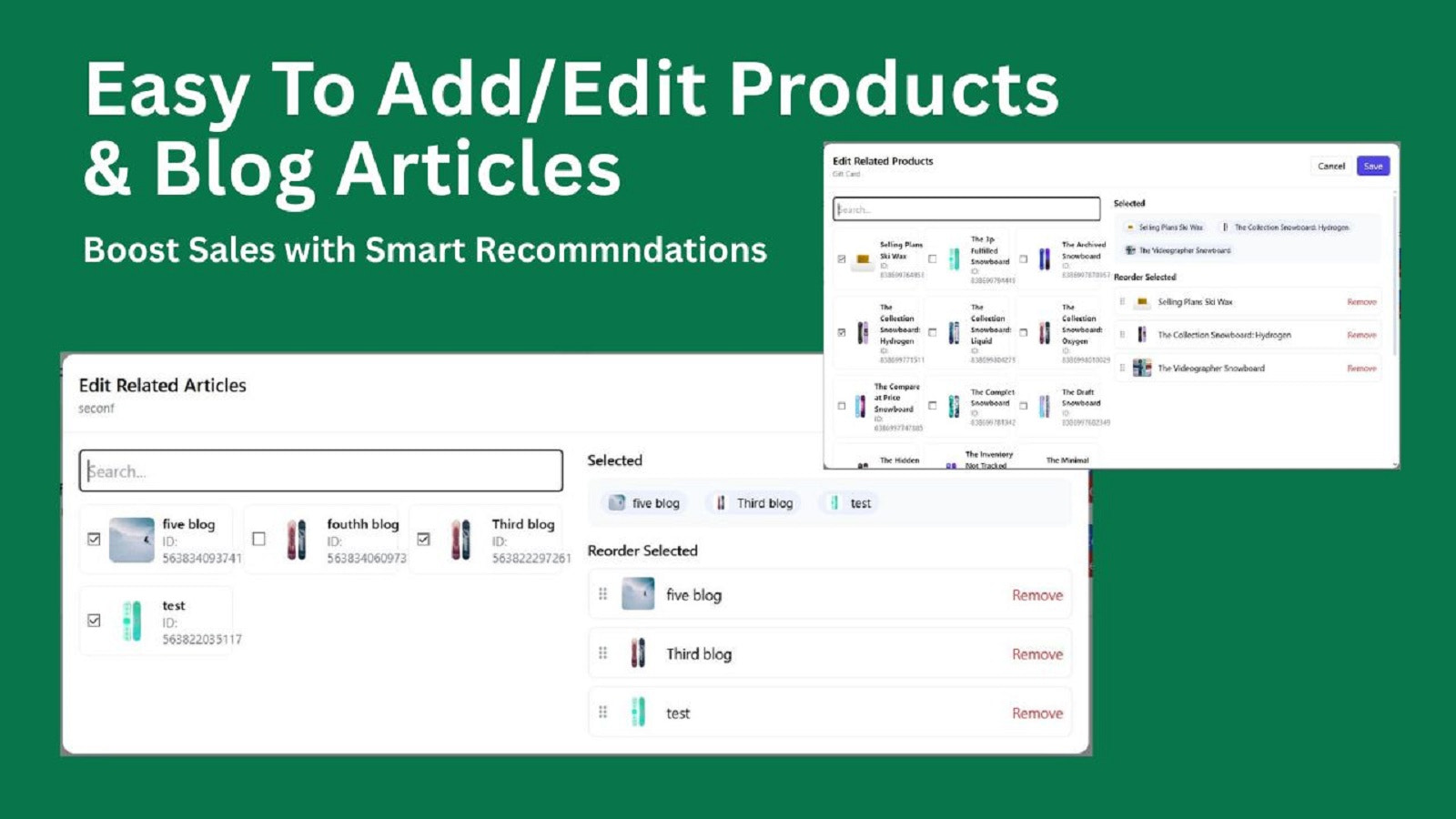 Easy To Add/Edit Products & Blog Articles