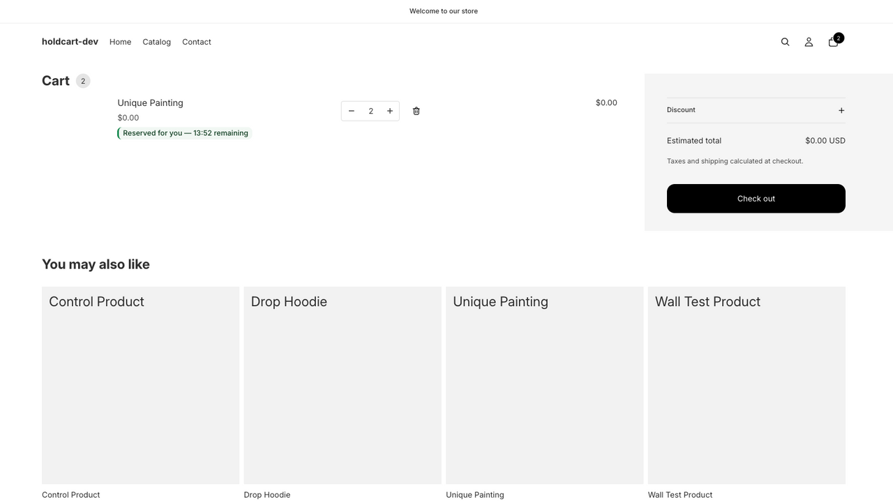 Cart with reserved product