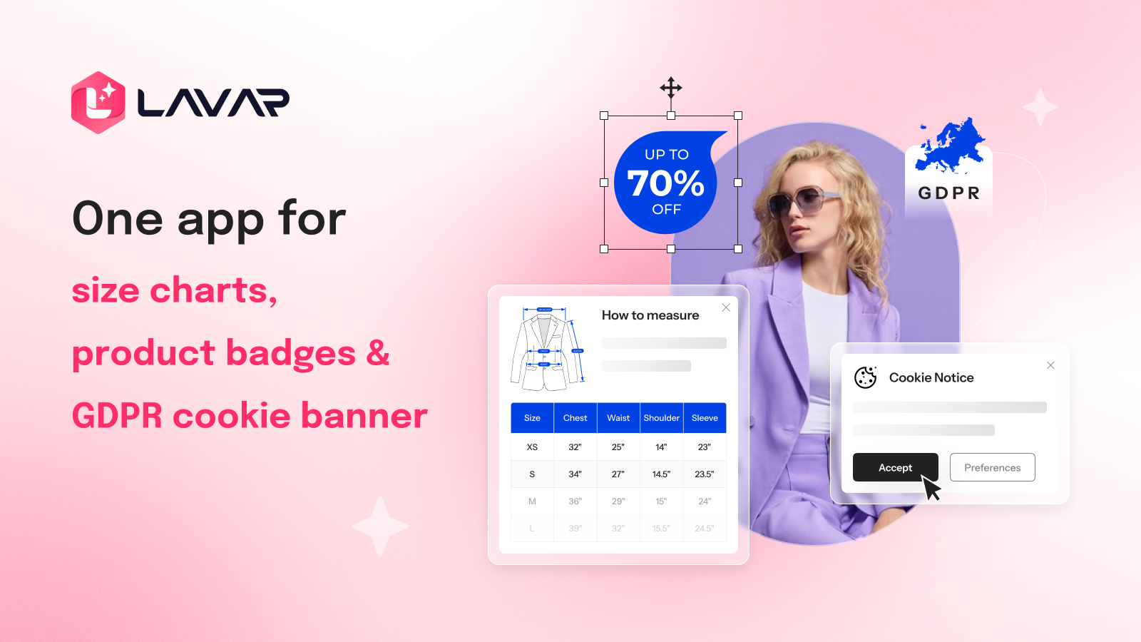One app for sizing clarity, product highlights, and privacy comp