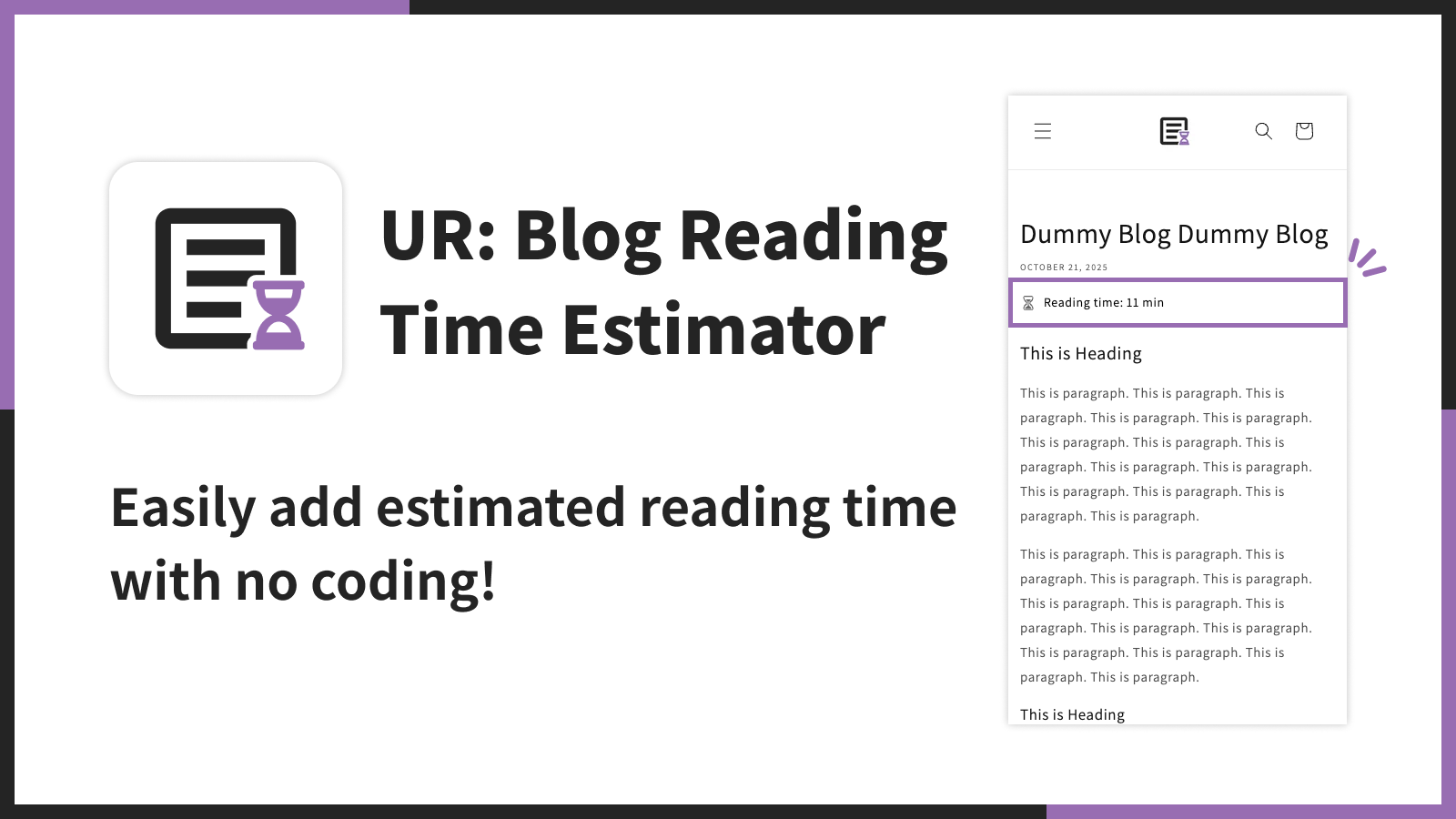 Easily add estimated reading time with no coding!