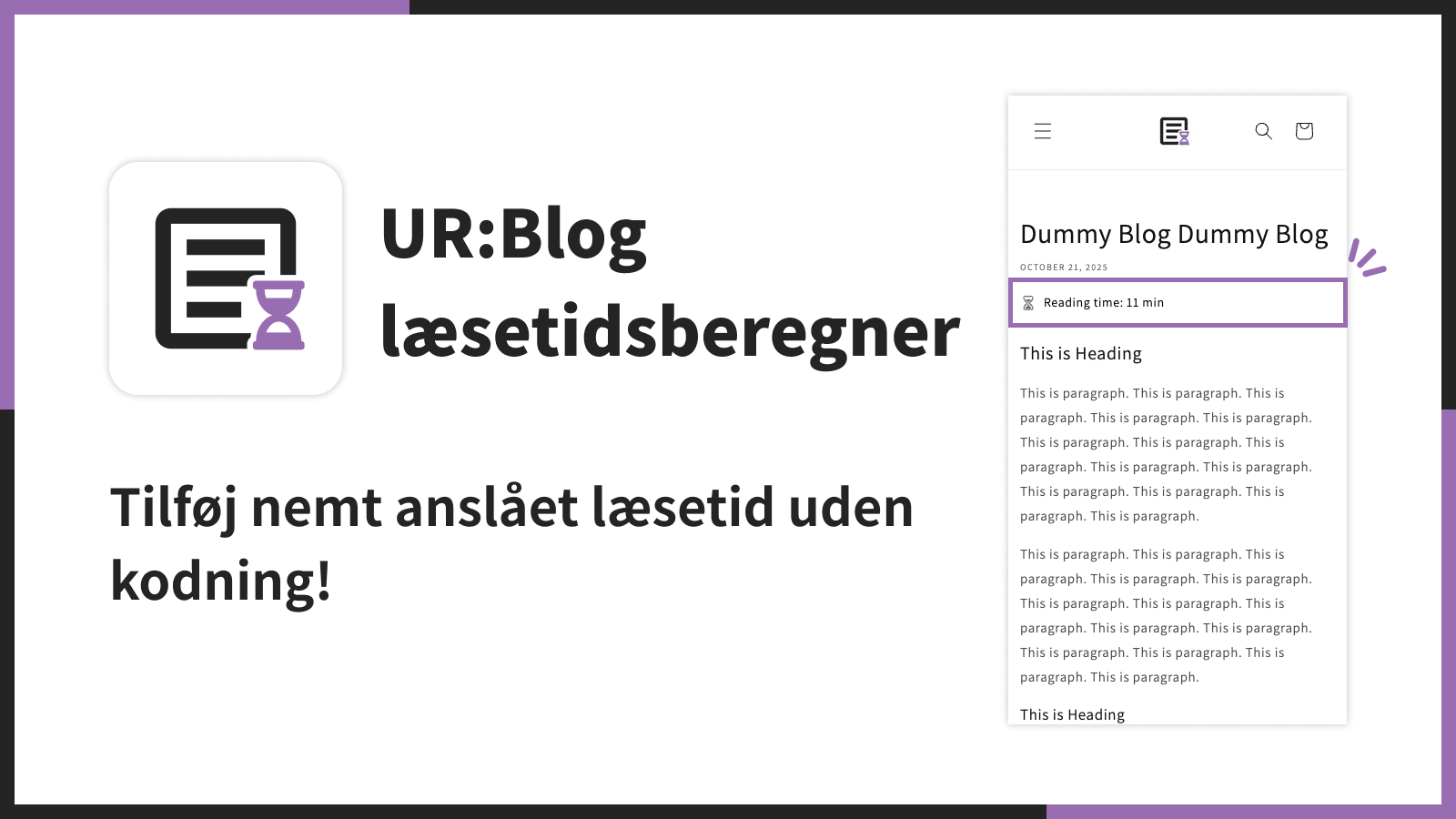 Tilføj nemt anslået læsetid uden kodning!