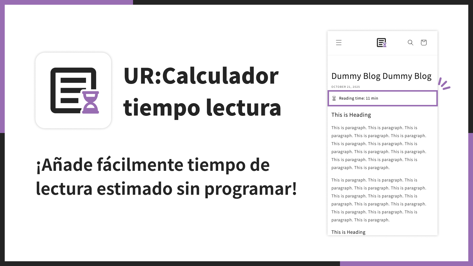 ¡Añade fácilmente tiempo de lectura estimado sin programar!