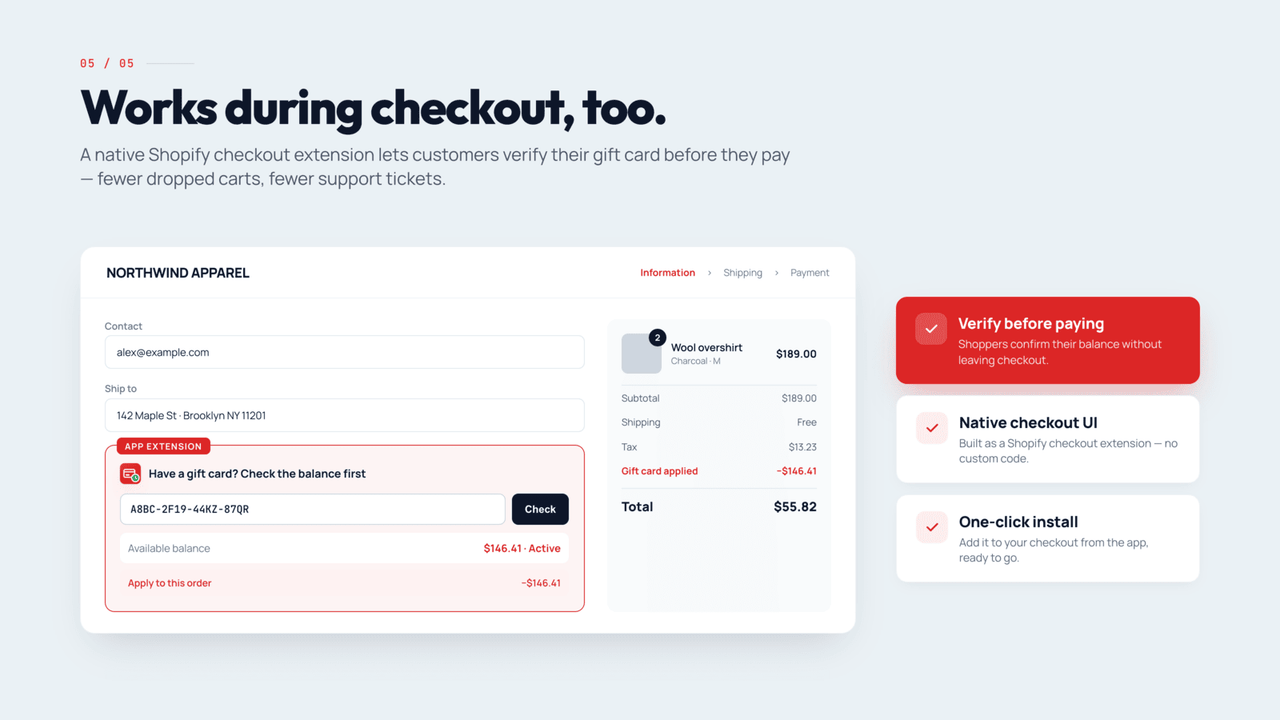 Works during checkout, too.
