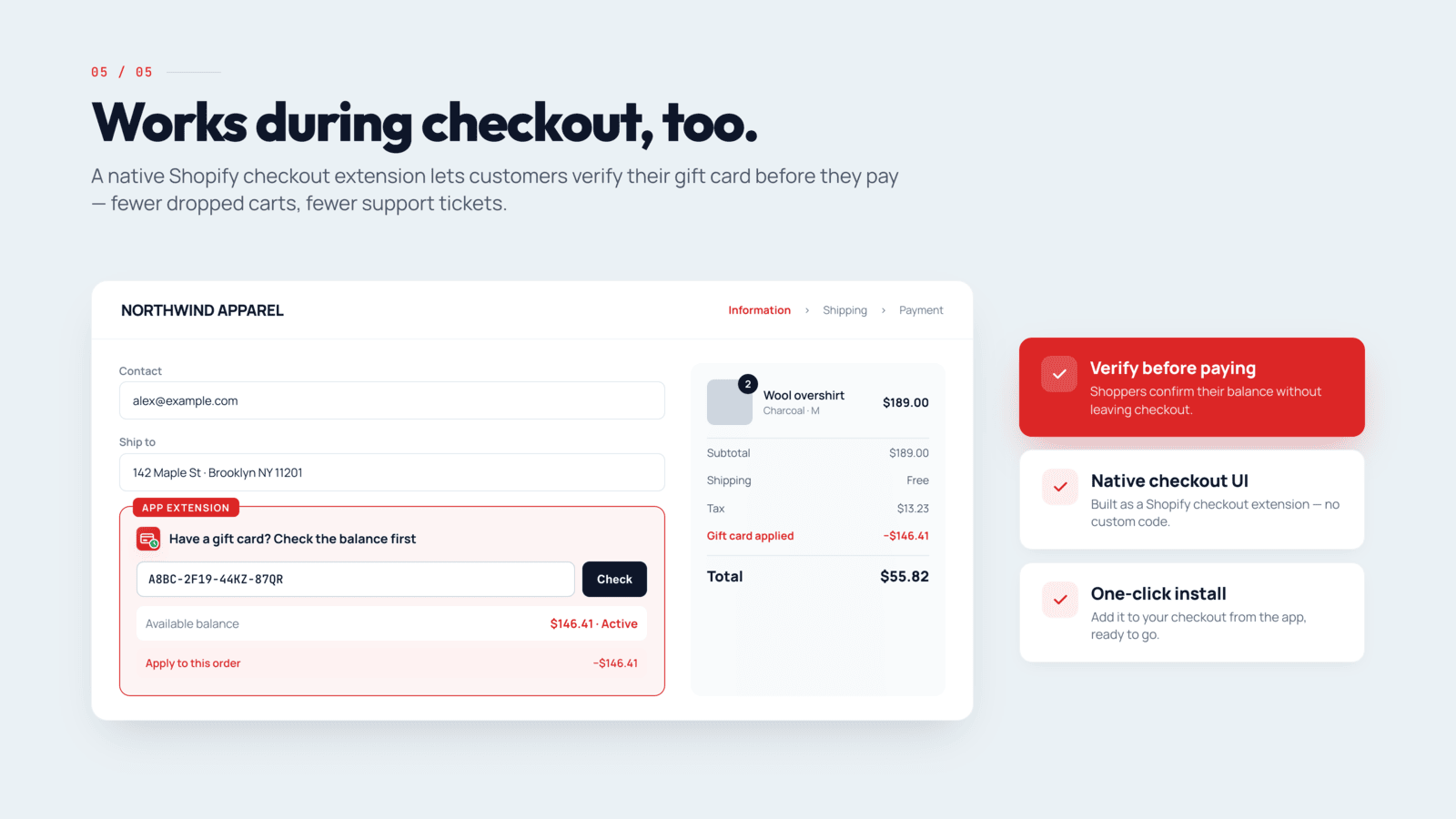 Works during checkout, too.