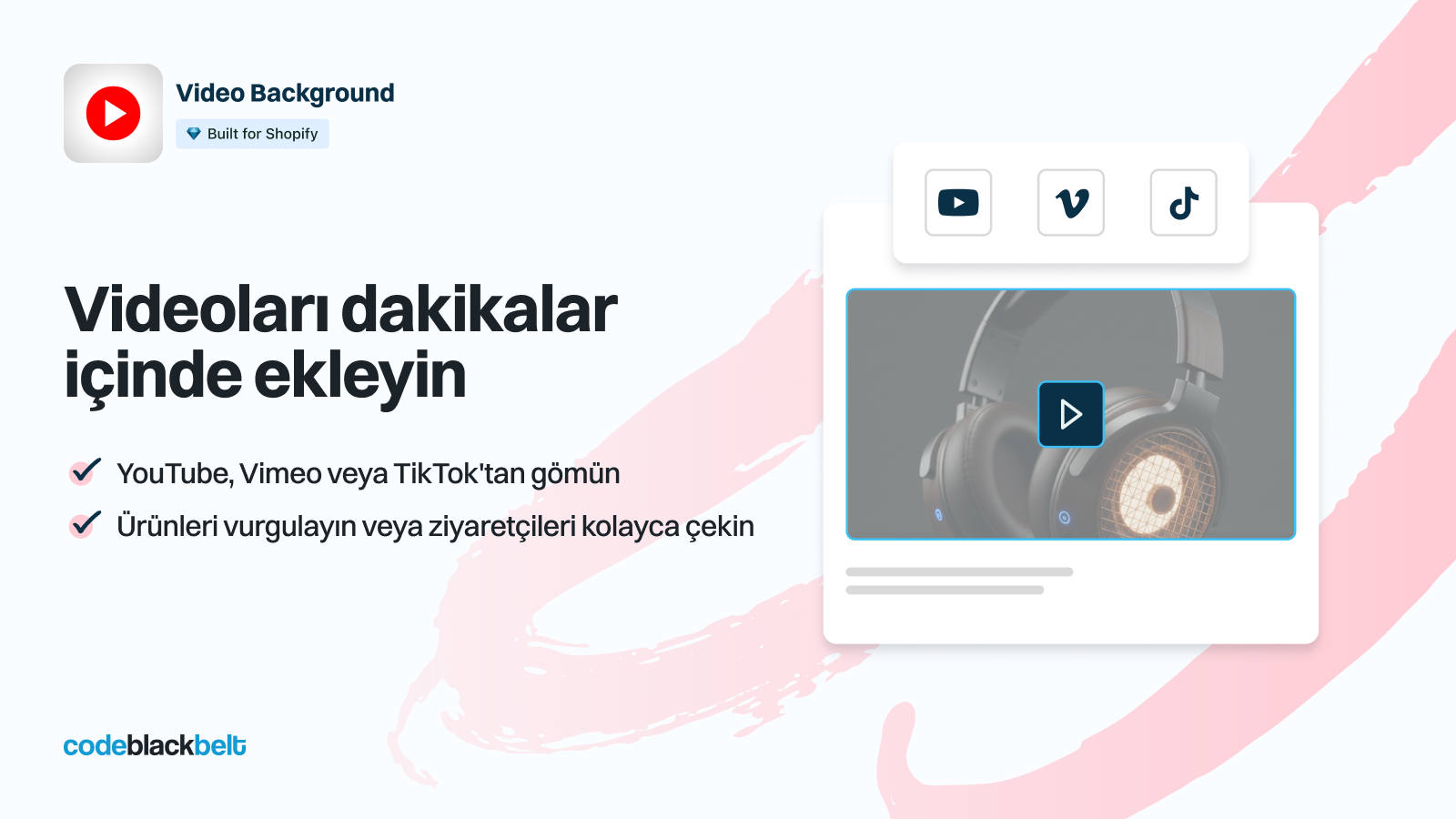 Dakikalar içinde video ekleyin