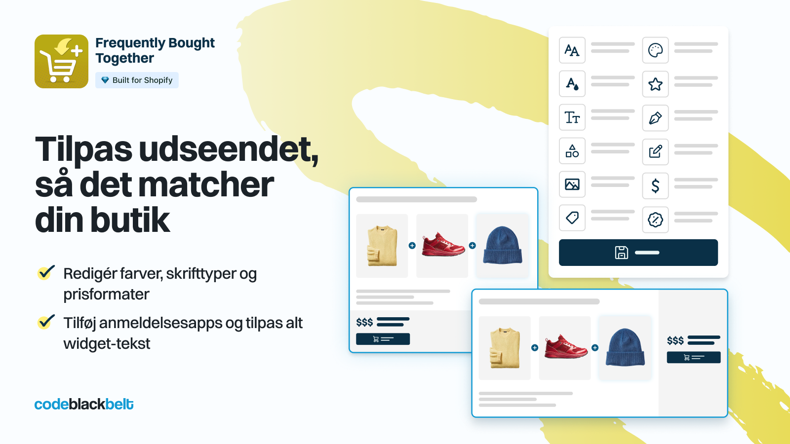 Tilpas widgetens farver og stil til din butik