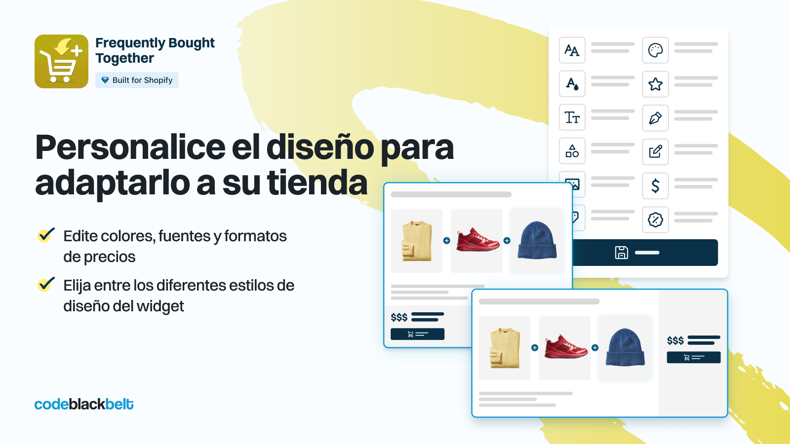 Personaliza colores y estilo del widget a tu tienda