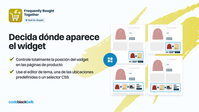Elige la posición del widget en varios diseños de página