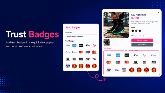 quick view maker Trust Badges