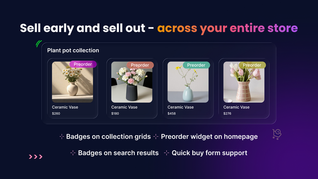 Extend preorder to collection, search and home pages.