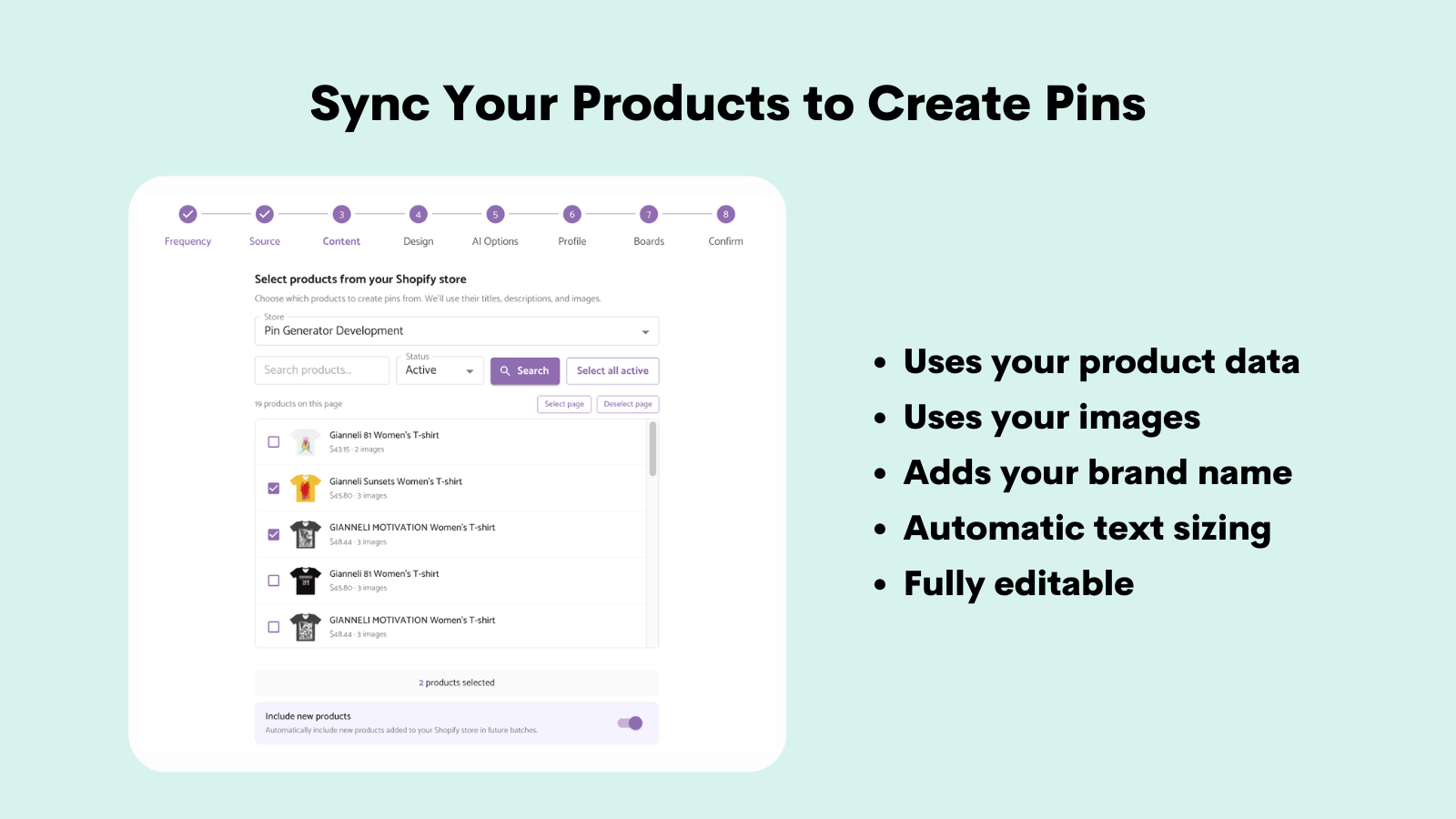 Picking or synchronizing products to use all product data