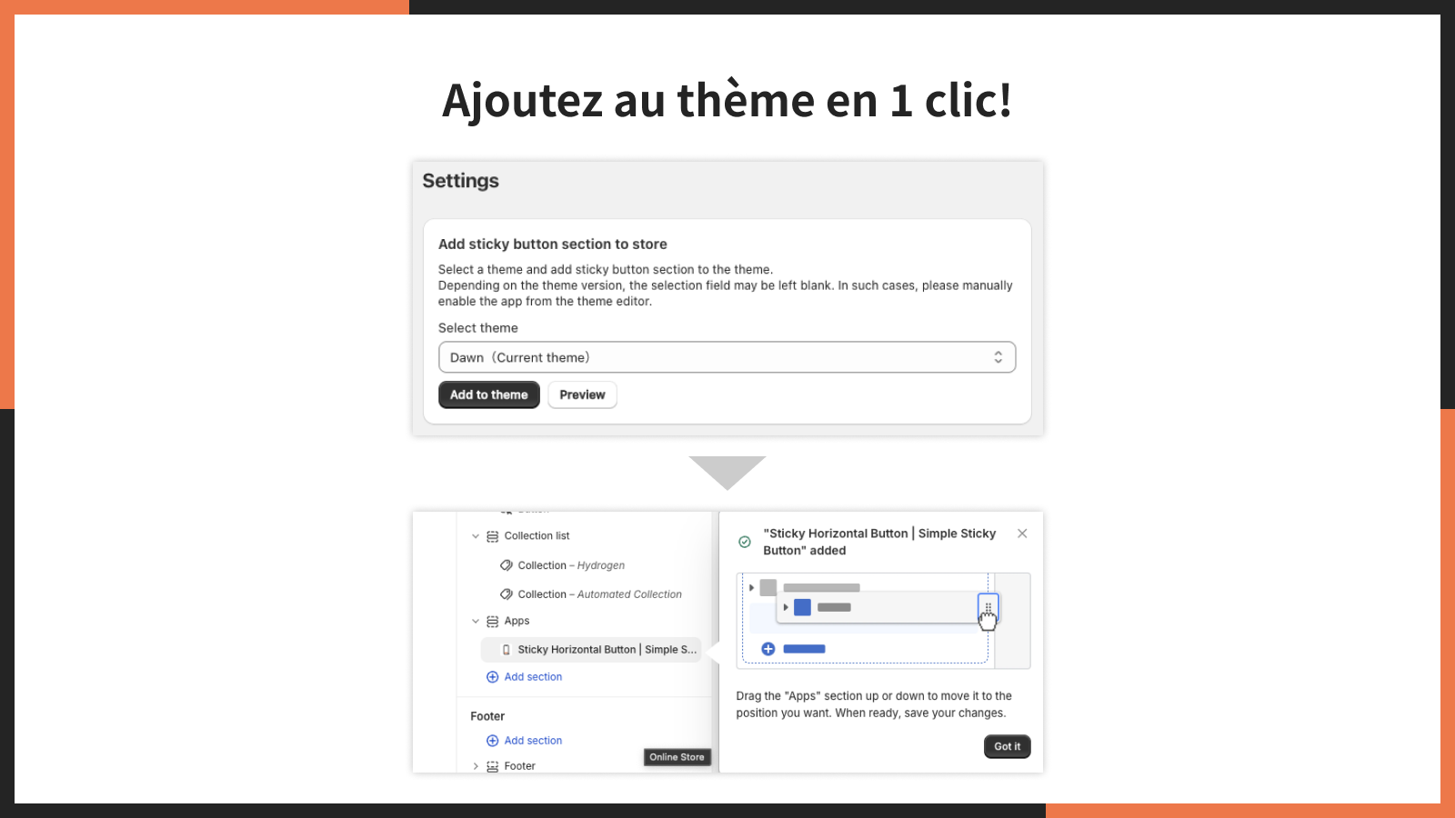 Ajoutez au thème en 1 clic!