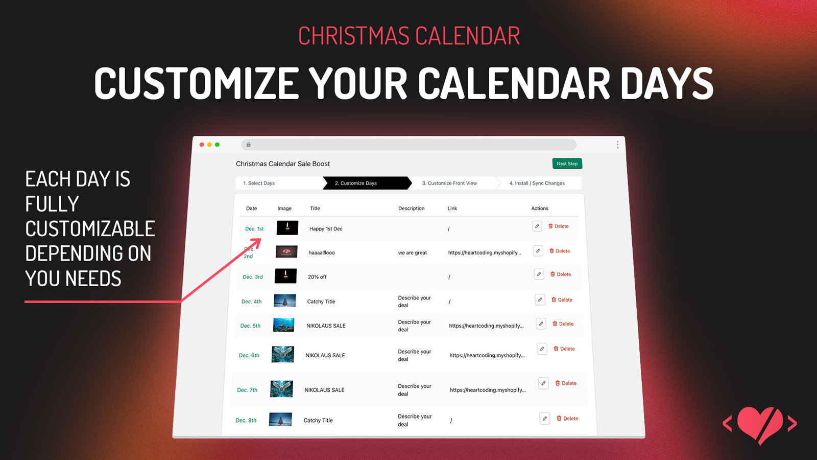 Edit up to 24 days to boost traffic and sales