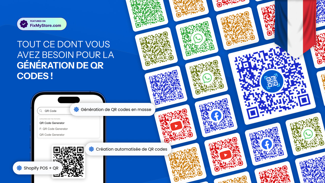 Générateur de QR codes produits pour boutique Shopify
