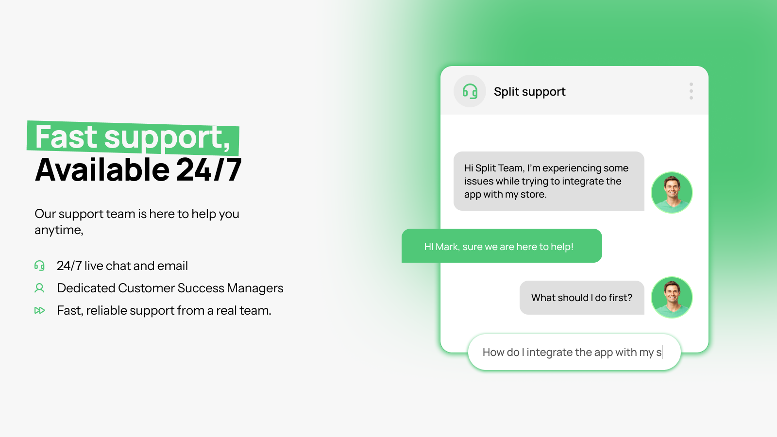 Fast support available 24/7