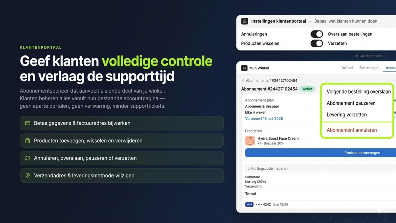 Subscribee heeft een self-serve portal