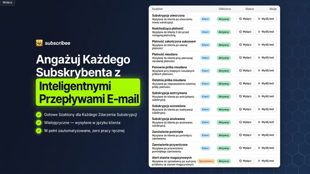 subscribee subscription app z automatycznymi email flows
