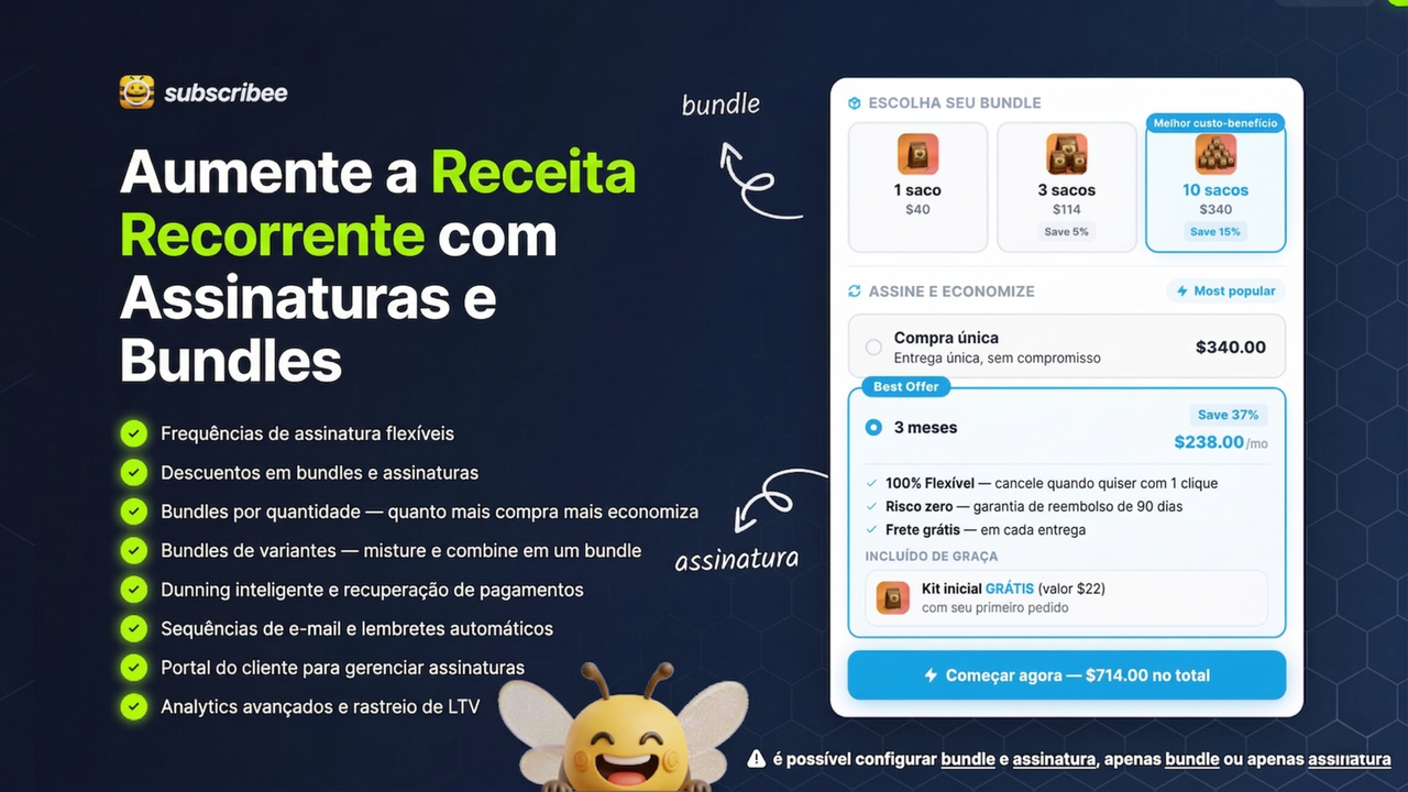 subscribee é um subscription app para assinaturas e bundles