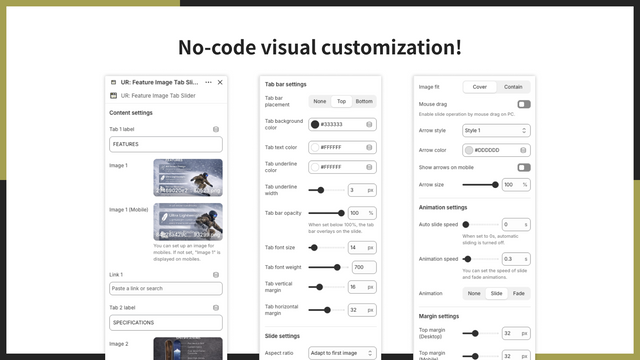 No-code visual customization!