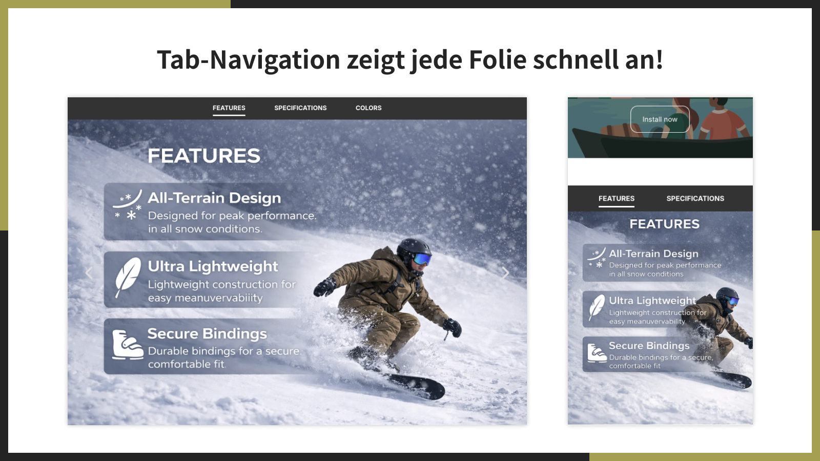Tab-Navigation zeigt jede Folie schnell an!