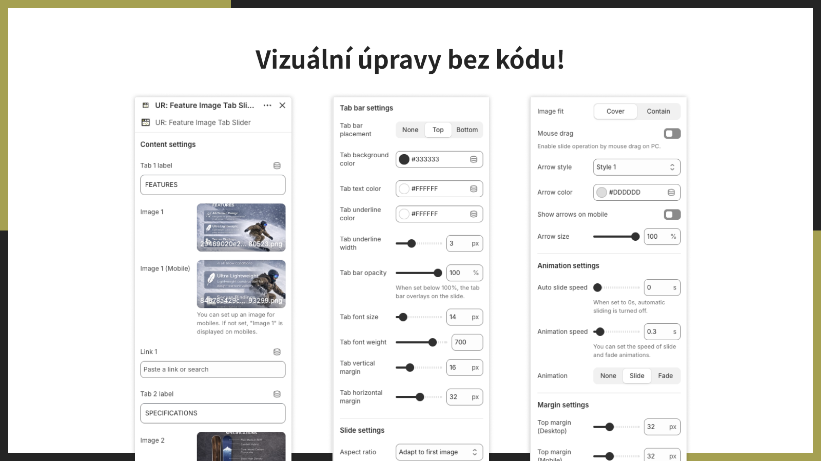 Vizuální úpravy bez kódu!