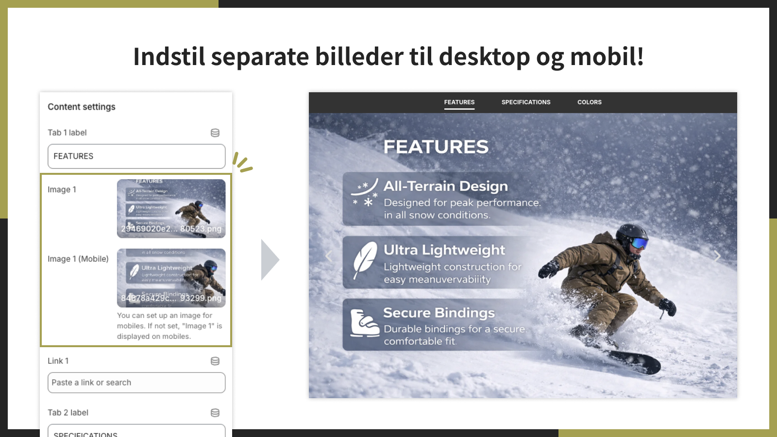 Indstil separate billeder til desktop og mobil!