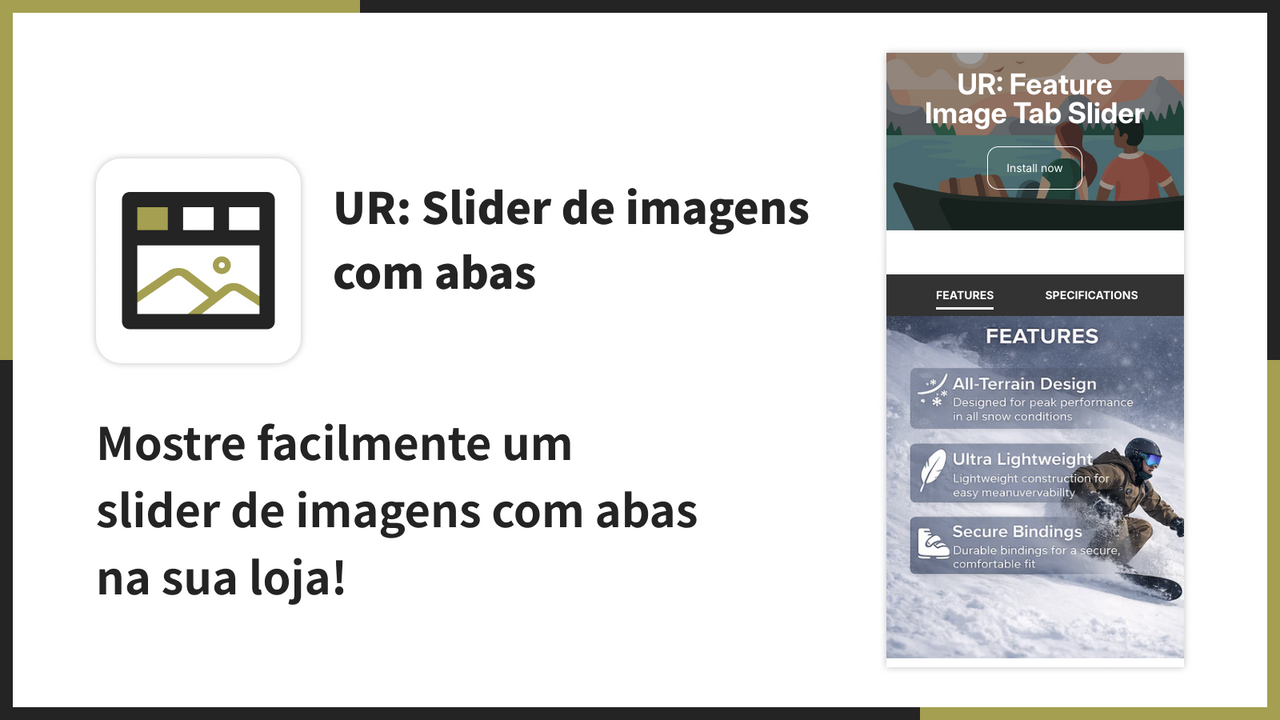 Mostre facilmente um slider de imagens com abas na sua loja!