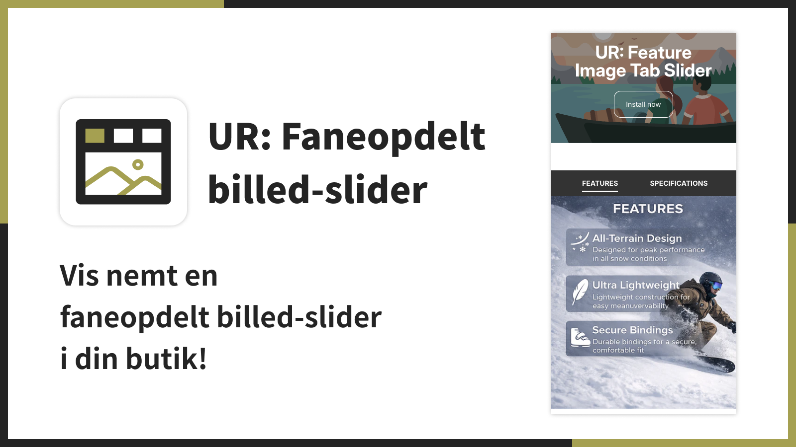 Vis nemt en faneopdelt billed-slider i din butik!