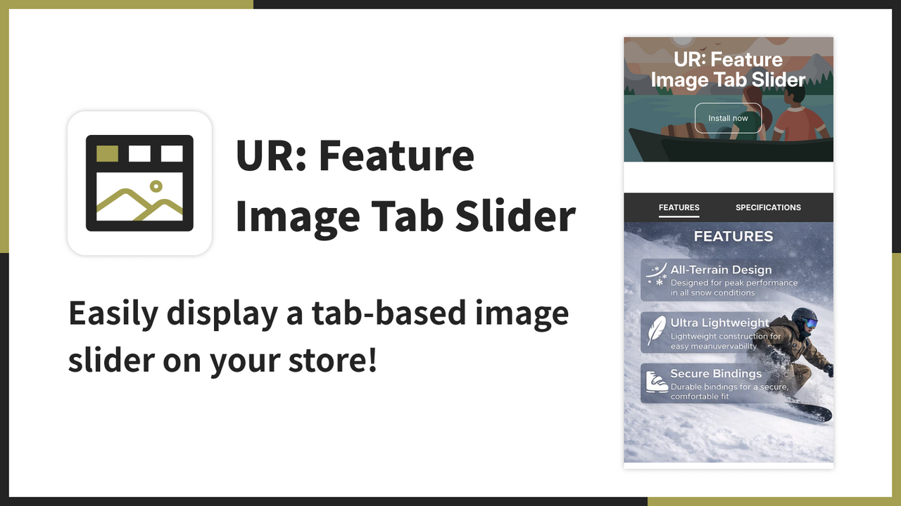 Easily display a tab-based image slider on your store!
