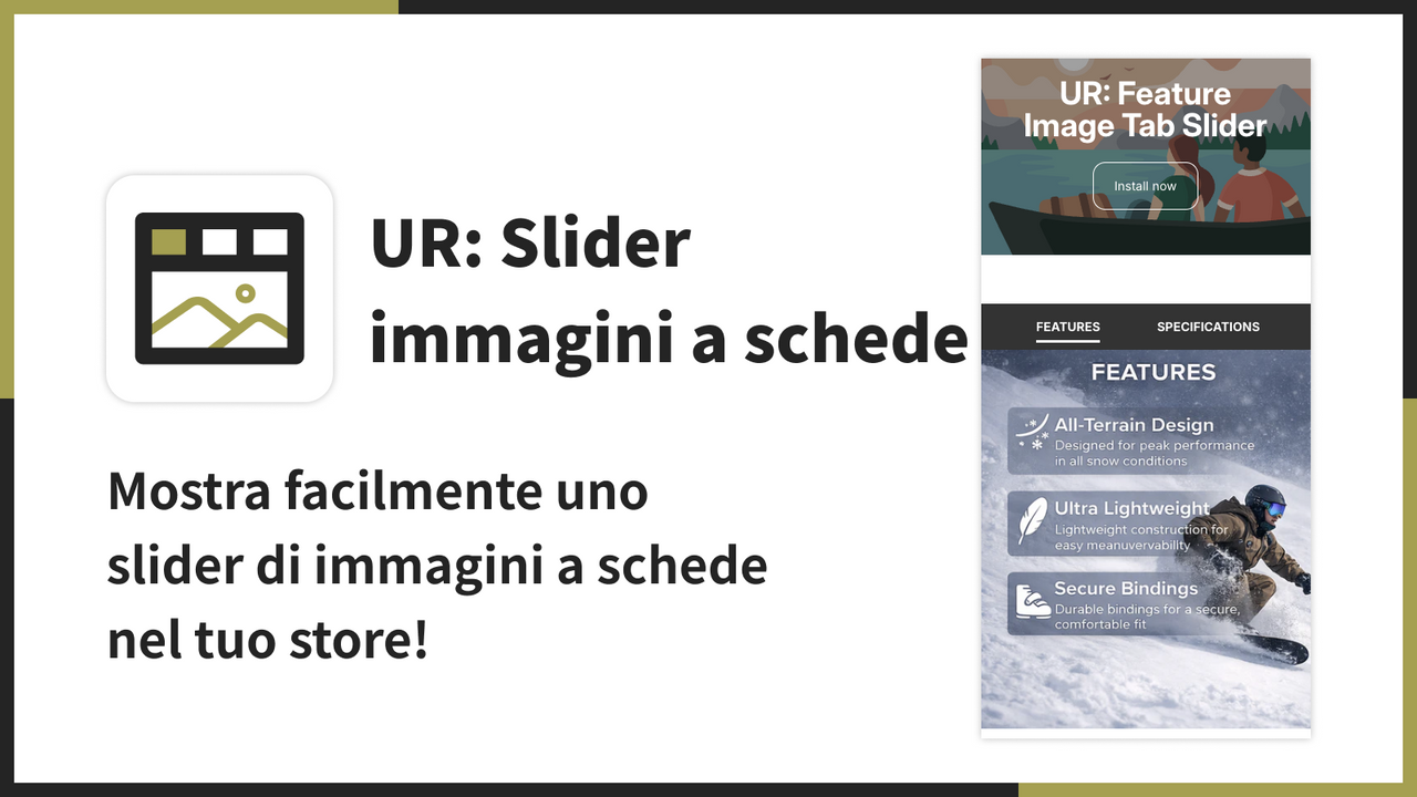 Mostra facilmente uno slider di immagini a schede nel tuo store!