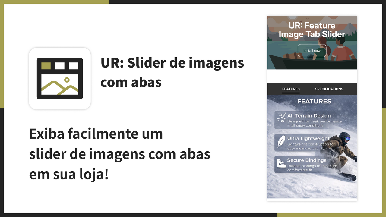 Exiba facilmente um slider de imagens com abas em sua loja!