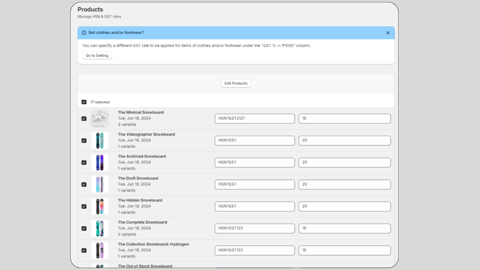 Manage your products tax information